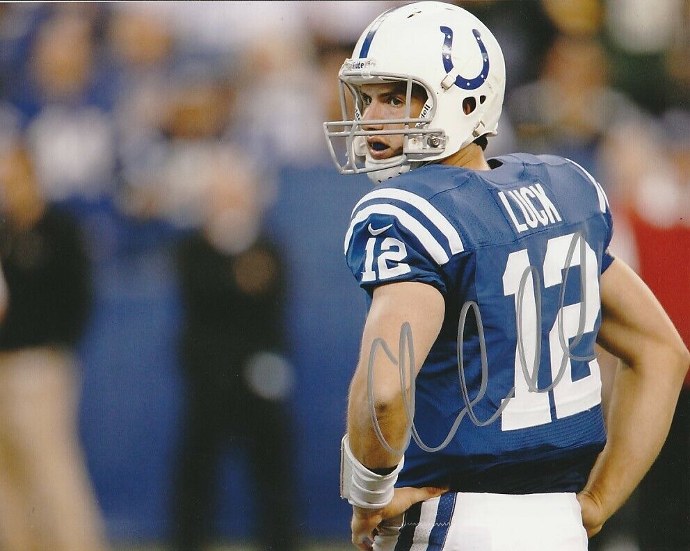 ANDREW LUCK SIGNED INDIANAPOLIS COLTS QUARTERBACK 8x10 Photo Poster painting #1 NFL EXACT PROOF!