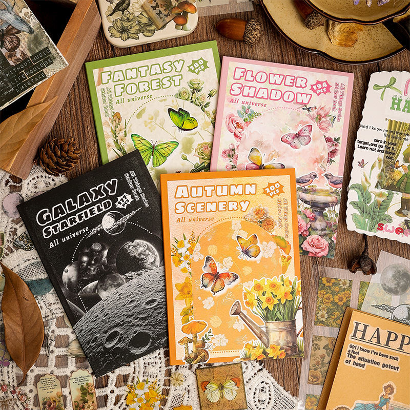 PET 스티커 - 센뤄 왕샹 시리즈 빈티지 식물 꽃 달