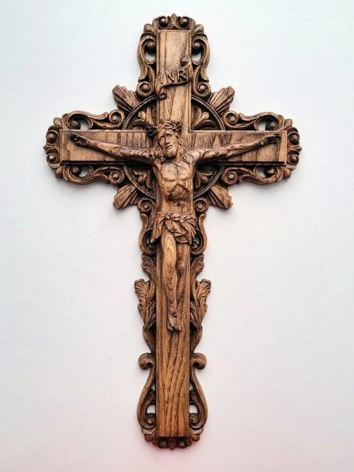 Beech Crucifix ，Jesus Christ, wooden Cross gift of love