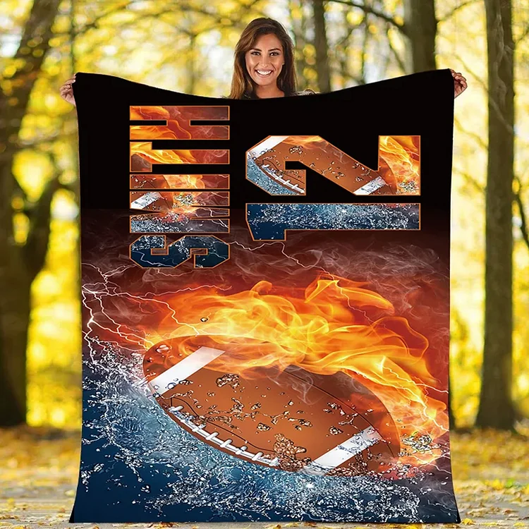 Personalized Football Blanket For Comfort & Unique | BKKid583