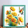 Poppy Butterfly-Partial 11CT Stamped Cross Stitch Bead Embroidery 36*36cm/14.17*14.17in tapestrymarket