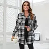 Women's Plaid Print Loose Shirt Jacket