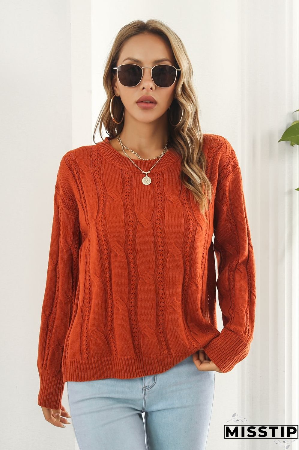 Round Neck Long Sleeve Sweater