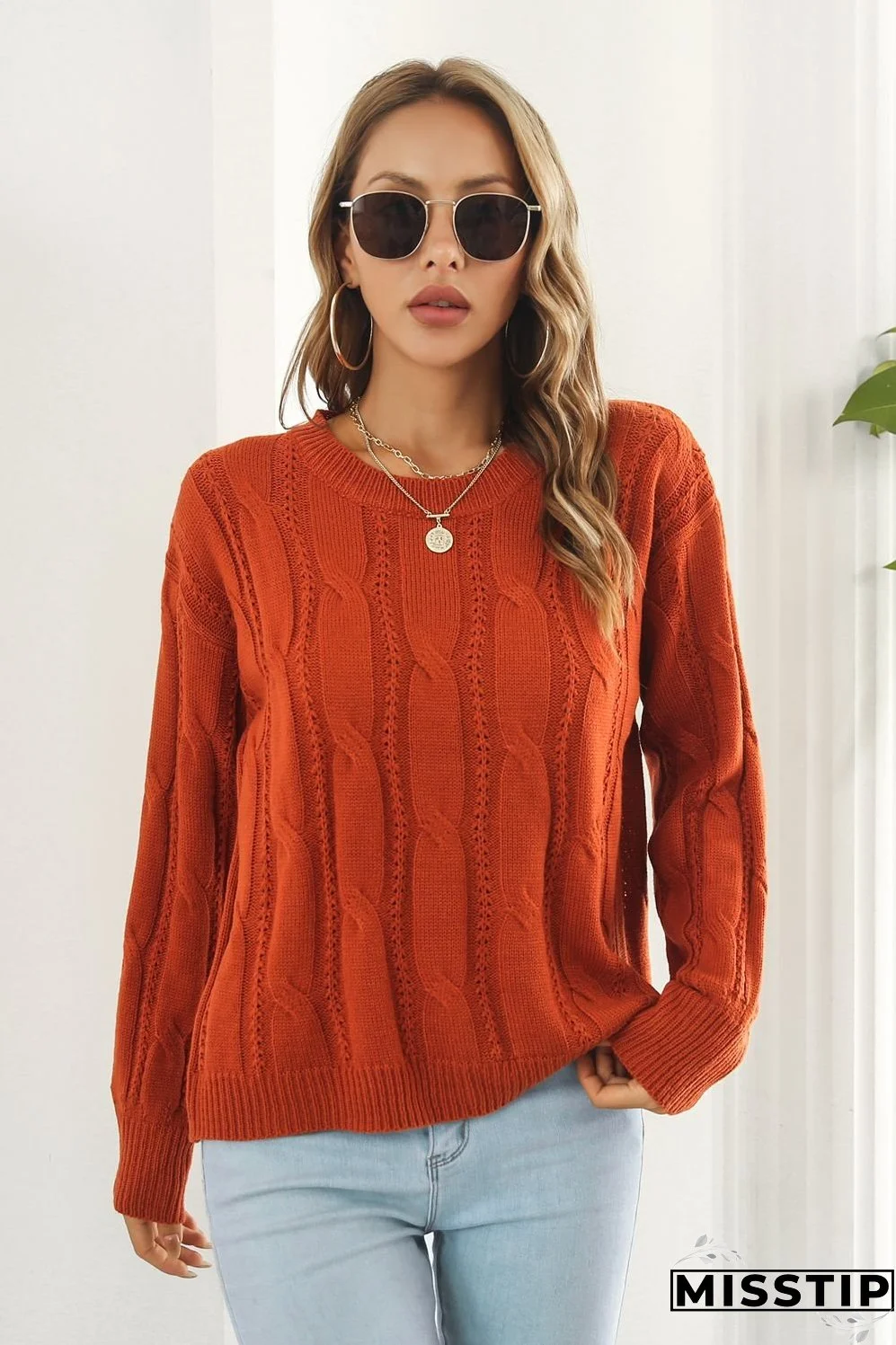 Round Neck Long Sleeve Sweater