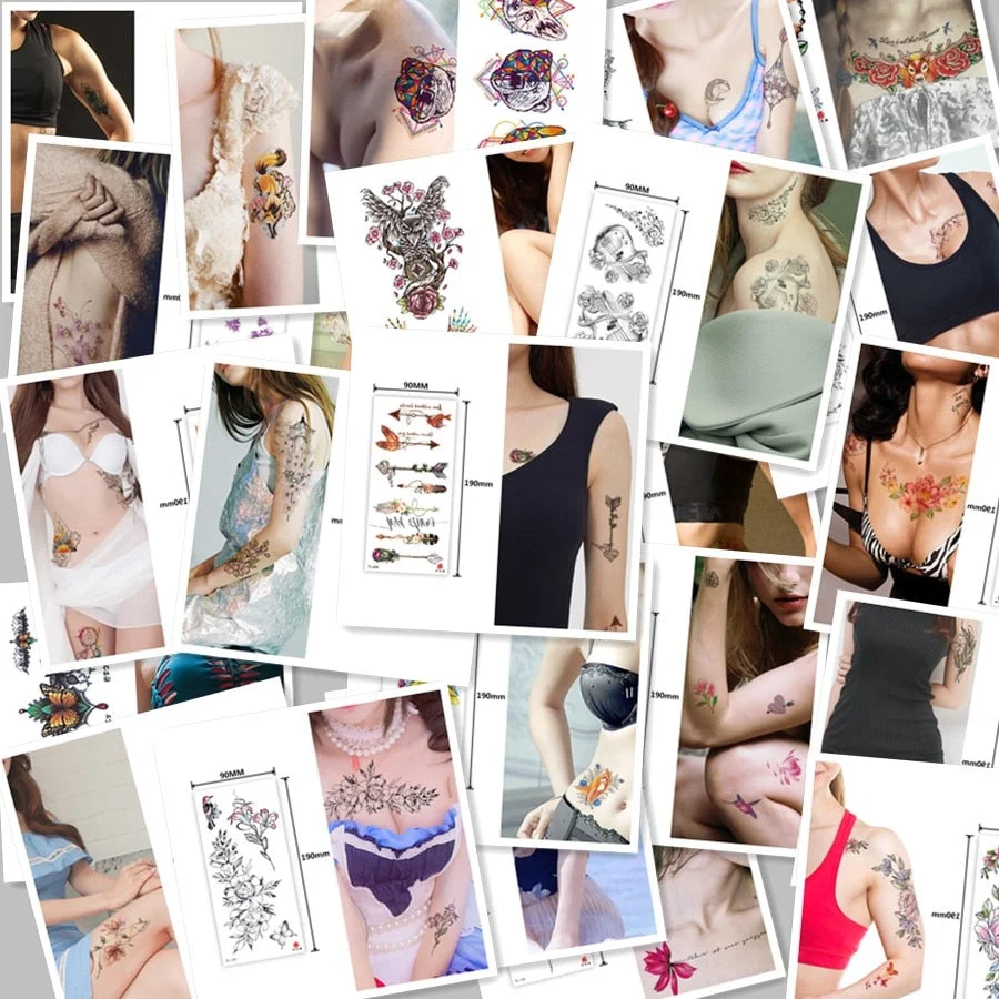 Flower animal totem romantic beautiful bird fragrance waterproof lasting men and women personality temporary tattoo stickers