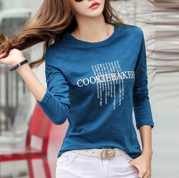 Long Sleeve Casual Letter Printed Shirts & Tops