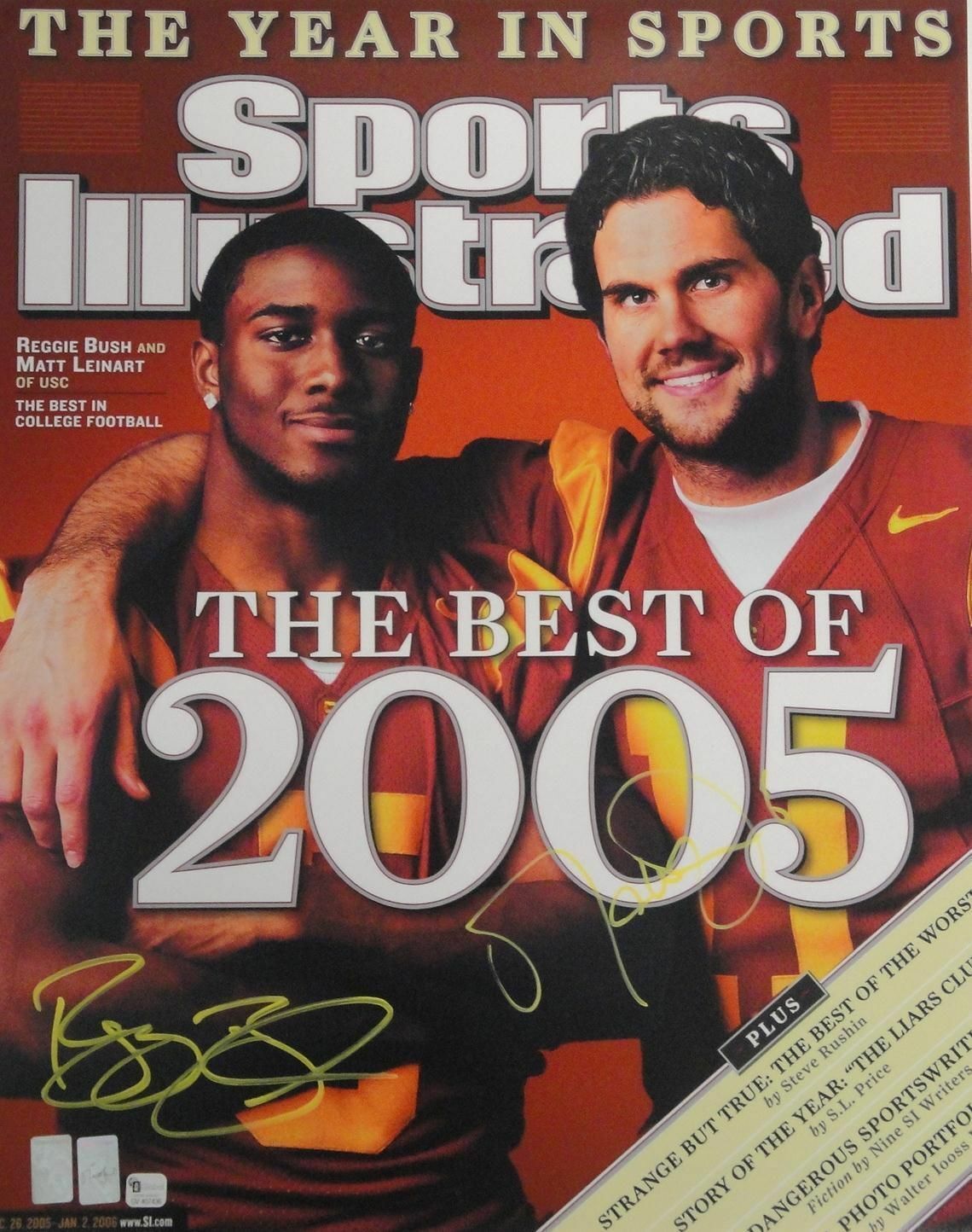 Reggie Bush Matt leinart Signed Autographed 16x20 Photo Poster paintinggraph USC Bush Push 2005