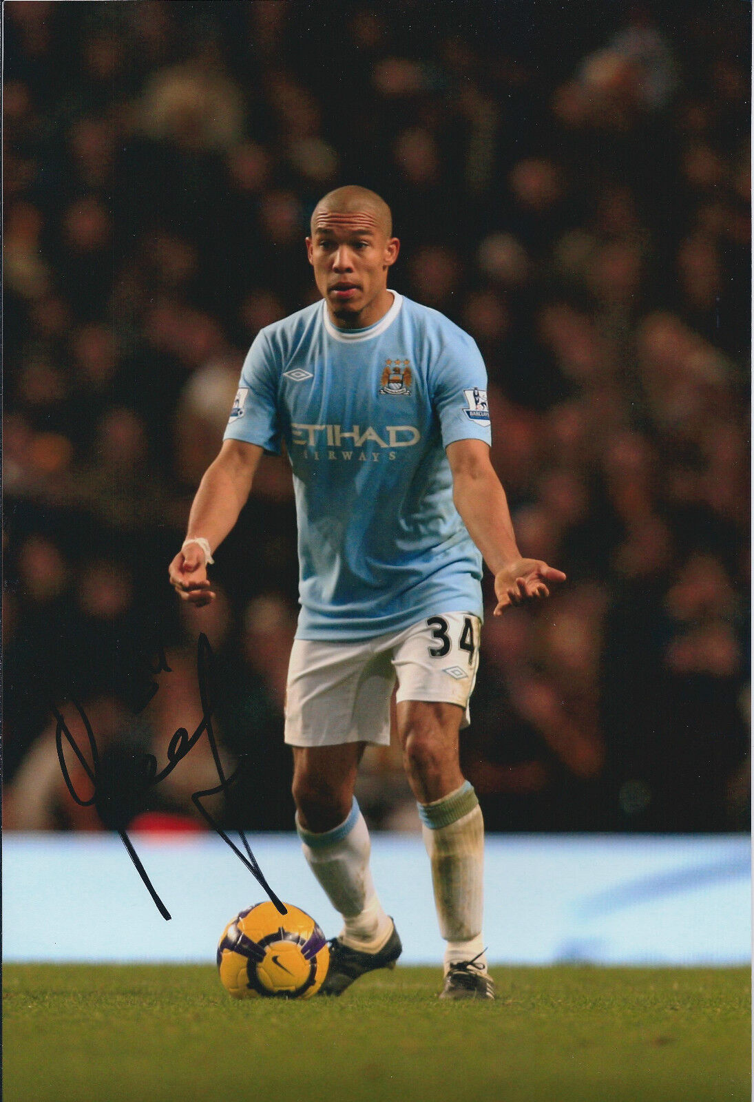 Nigel DE JONG Signed 12x8 Photo Poster painting AFTAL COA Autograph Manchester City