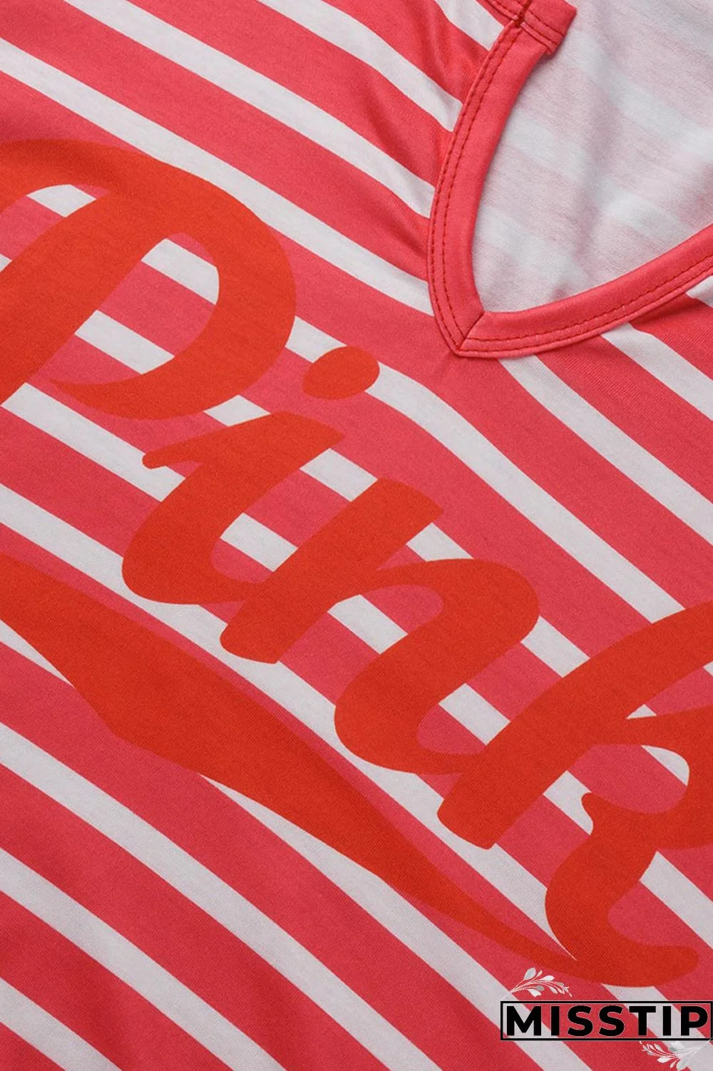 Cyanine Casual Striped Print Patchwork V Neck Straight Plus Size Dresses