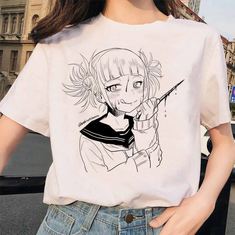 Women Harajuku Boku No Hero Academia T-shirt Senpai Funny Tshirt Himiko Toga Top Tees Female