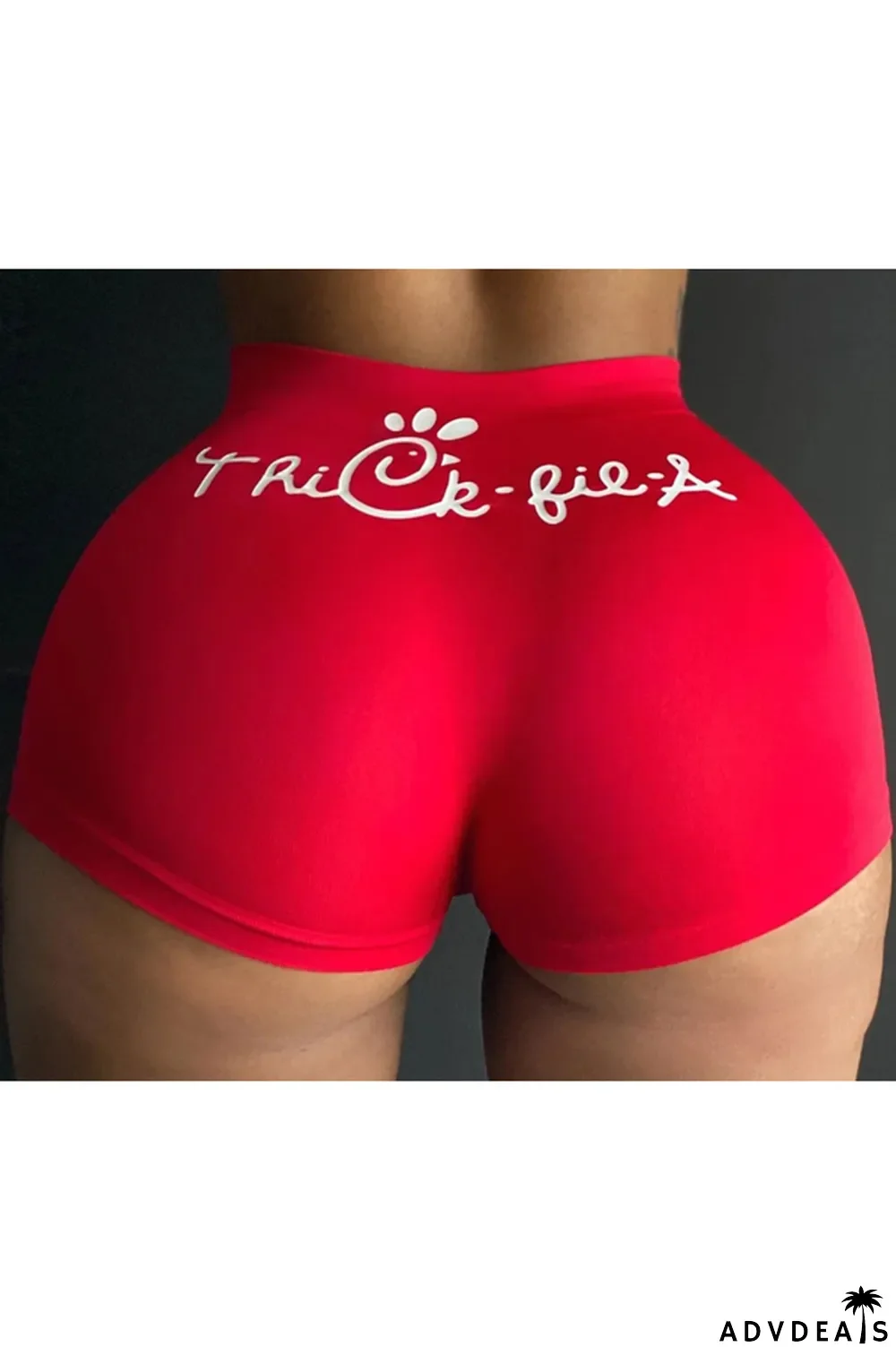 cartoon Milk Silk Elastic Fly High Print Straight shorts Bottoms