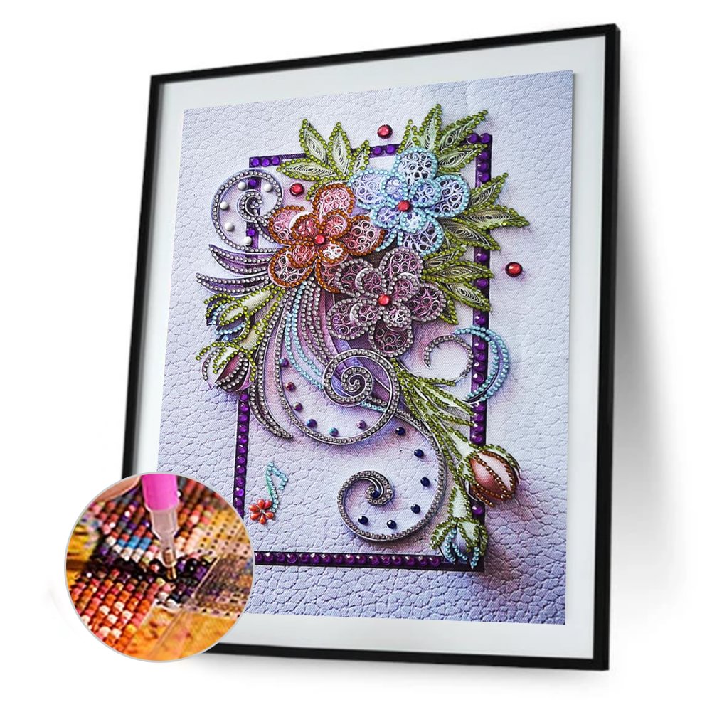 30*40CM Special Shaped Diamond Painting Paper Quilling Flower