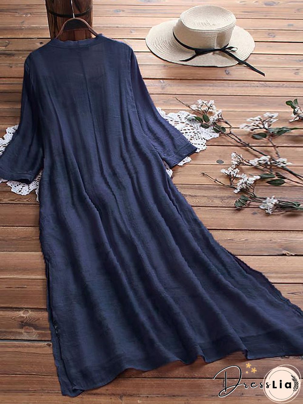 Womens Swing Dress Maxi Long Half Sleeve Geometric Plus Size Hot Loose Blue Yellow