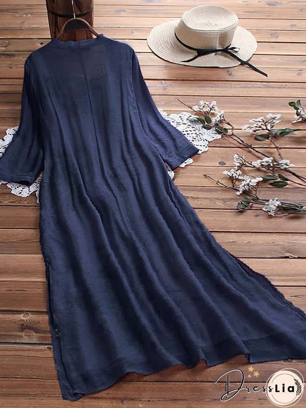 Womens Swing Dress Maxi Long Half Sleeve Geometric Plus Size Hot Loose Blue Yellow
