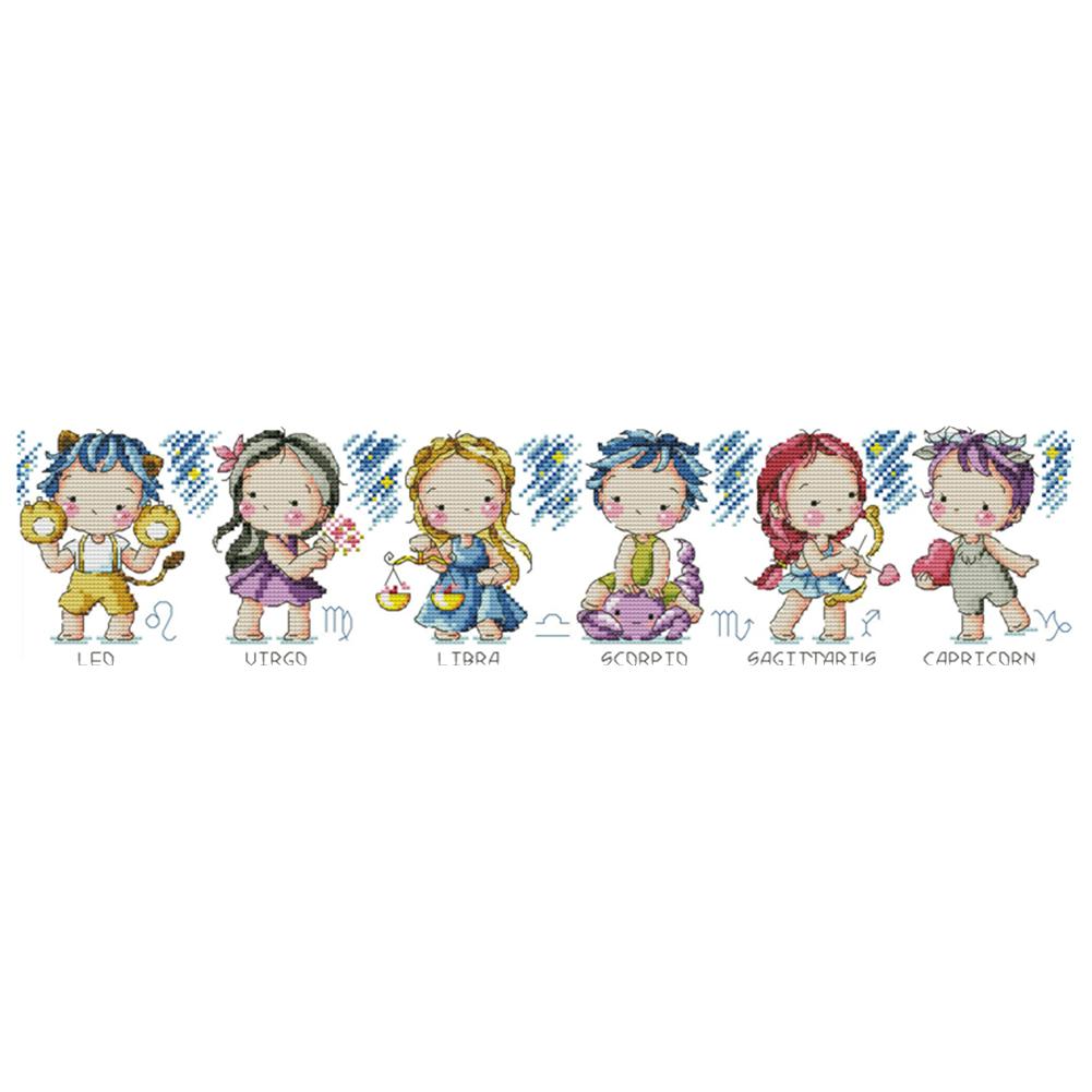 

Zodiac Baby - 14CT Stamped Cross Stitch - 54*15cm, 501 Original