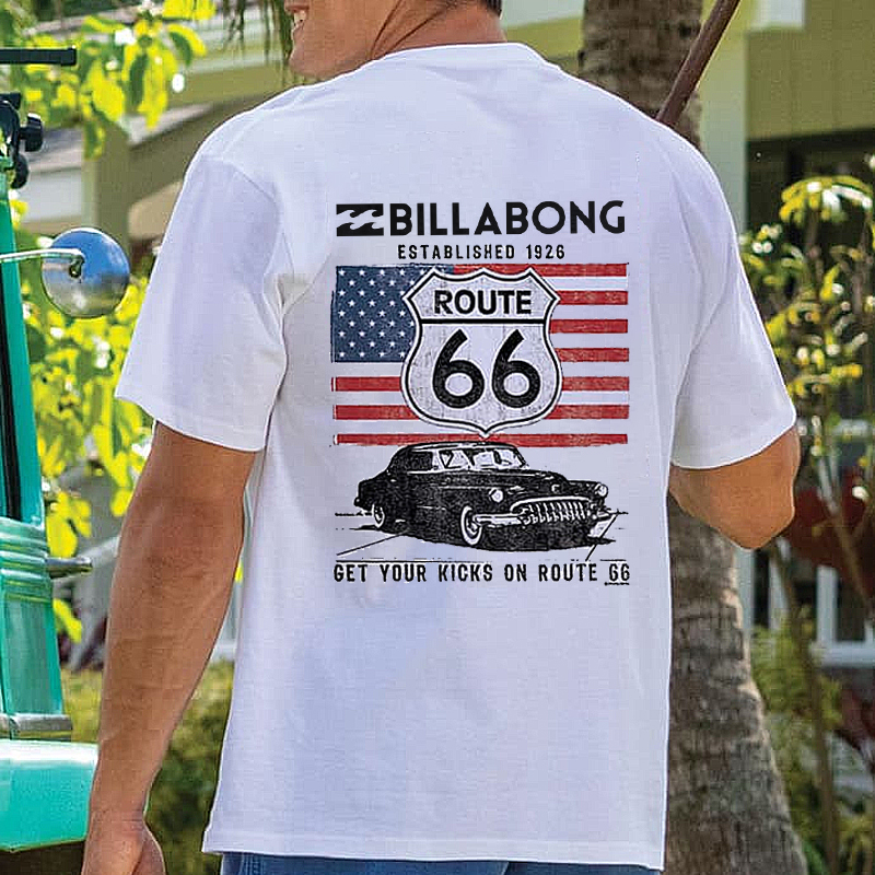Men's Billabong Flag Route66 Outdoor Short Sleeved T-shirt