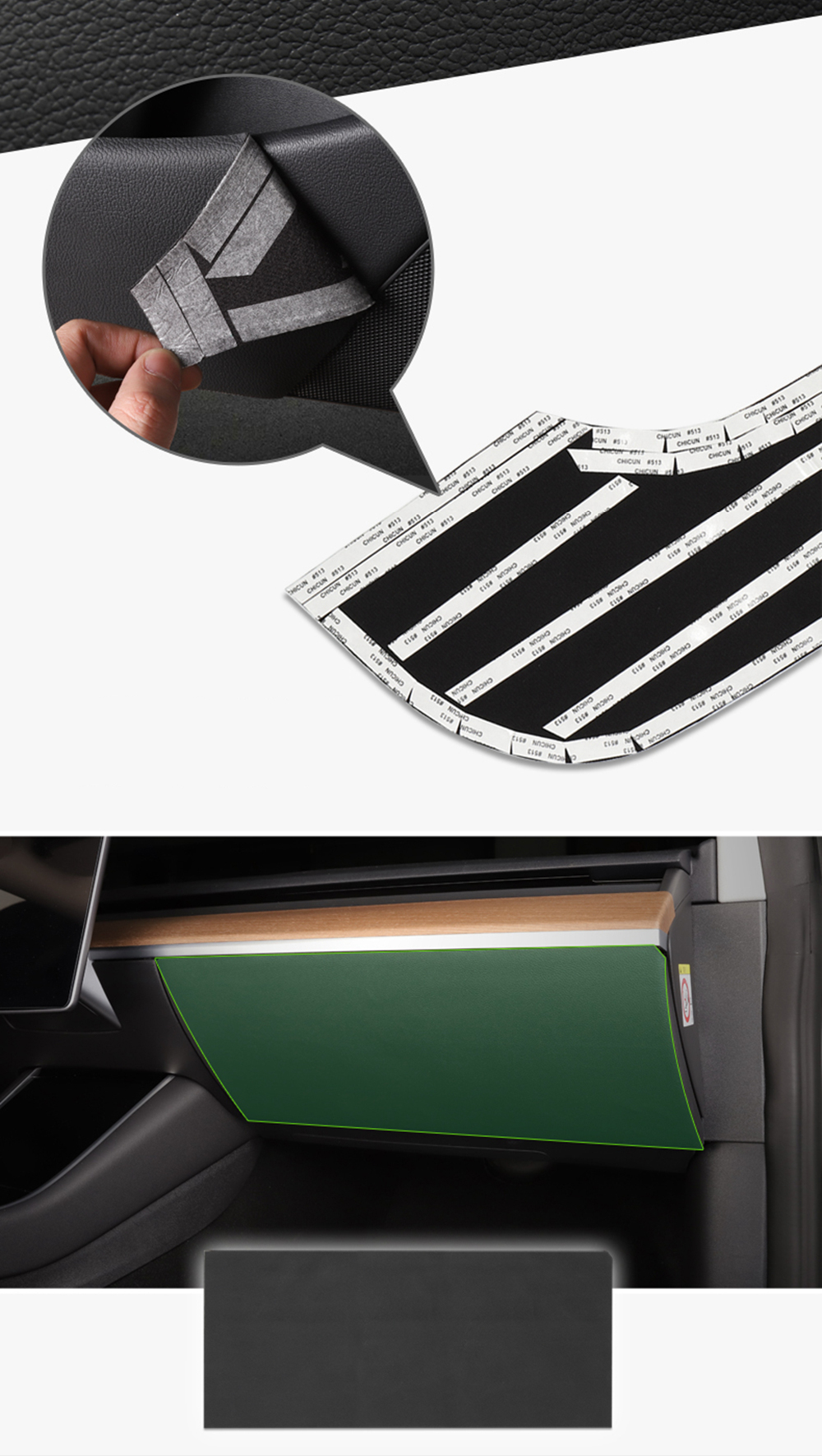 Leather Anti-kick Mat Sticker Interior Anti-Dirt Protector for Tesla Model 3