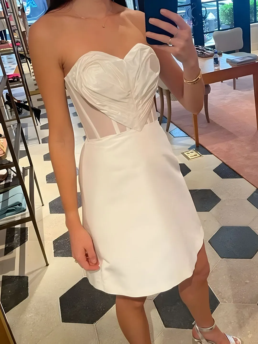 Brownm Women's New Sexy Perspective Bra-Smeared Dress Heart-Shaped Large Flower Decorative Dress Skirt Skirt