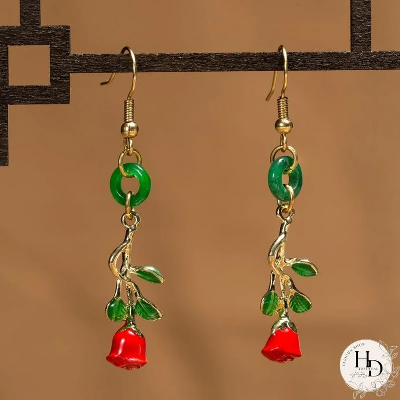 Retro Ethnic Style Creative Rose Earrings
