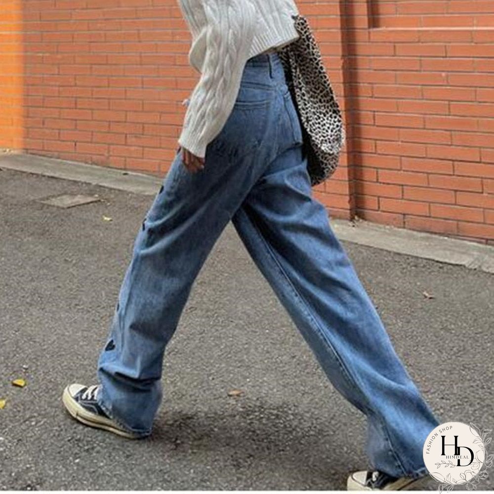 Woman Jeans High Waist Clothes Wide Leg Denim Clothing Blue Streetwear Vintage Quality Fashion Harajuku Straight Pants