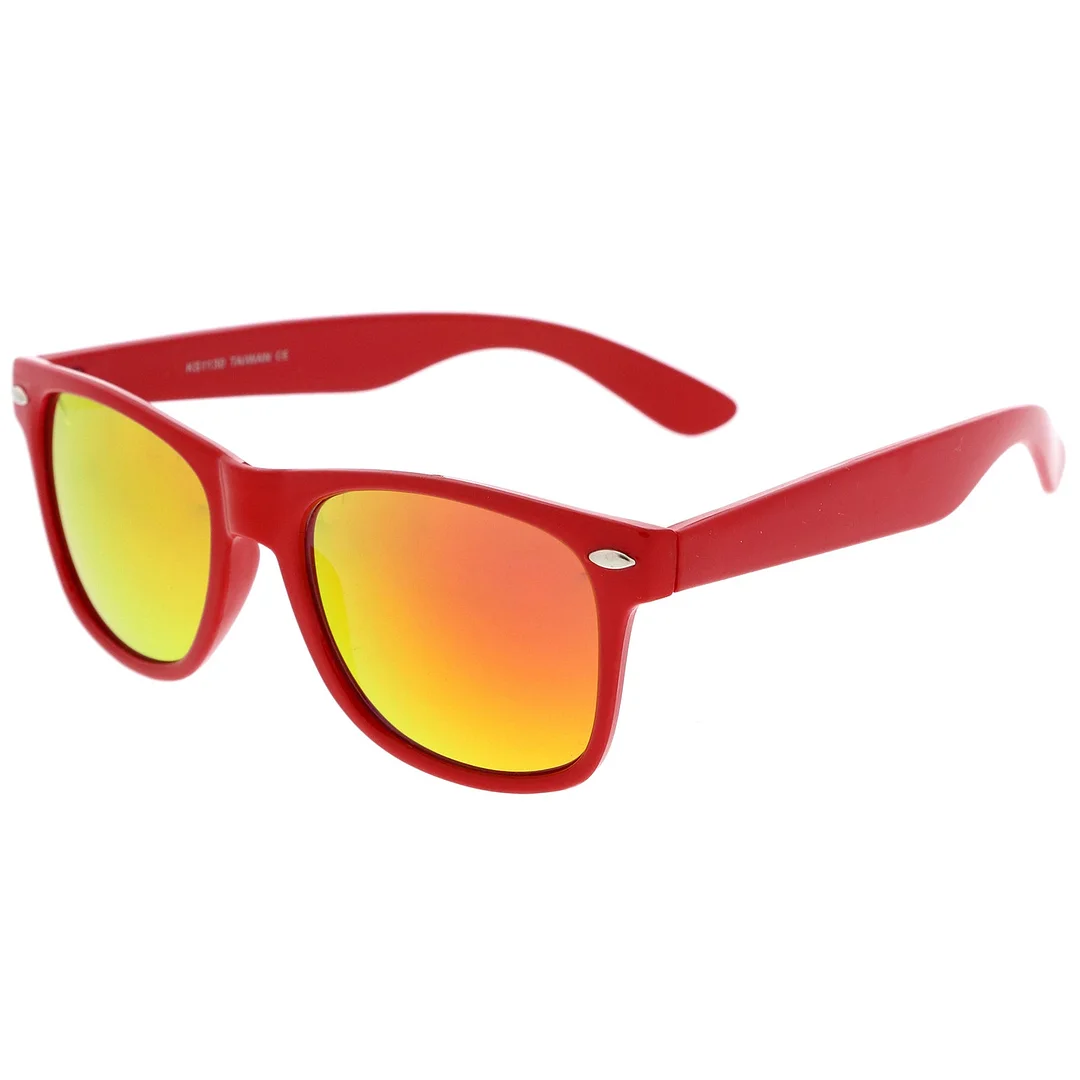 Retro Large Square Colored Mirror Lens Horn Rimmed glasses 55mm