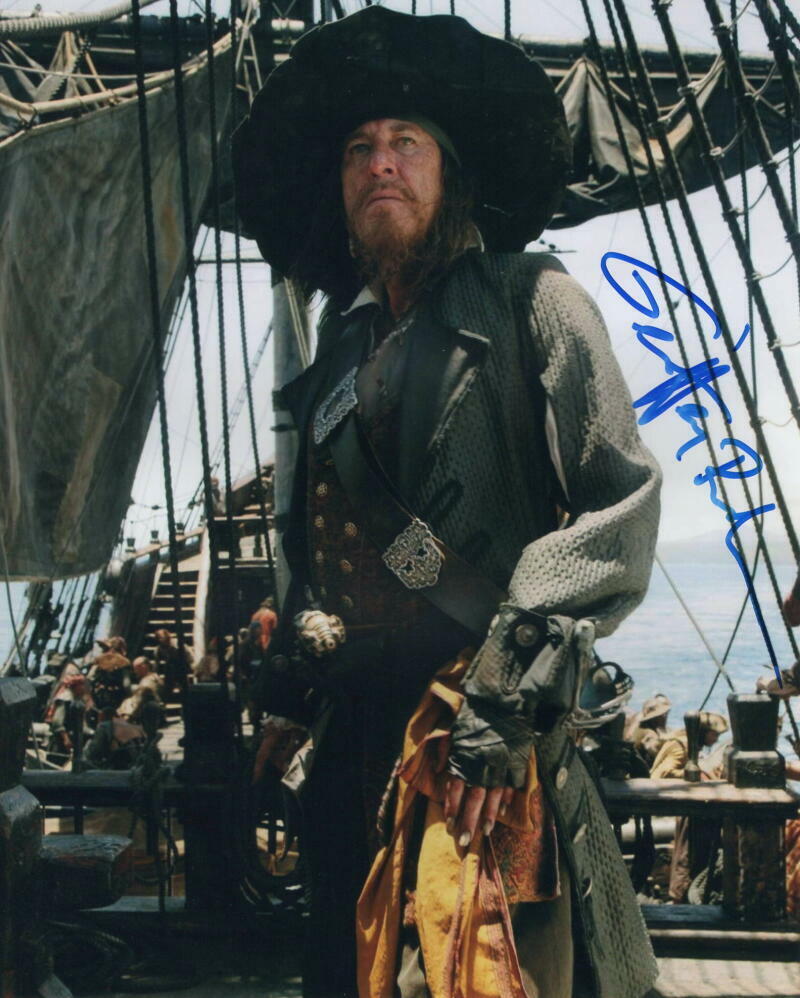 GEOFFREY RUSH SIGNED AUTOGRAPH 8X10 Photo Poster painting - PIRATES OF THE CARIBBEAN BARBOSSA