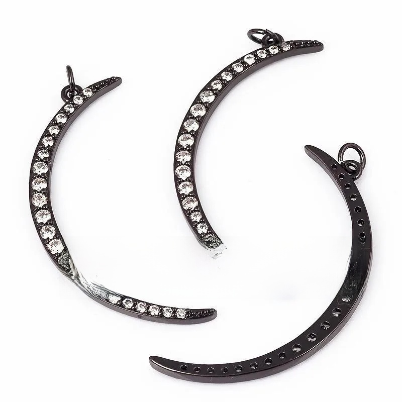 1 Piece 12 * 23mm 15*15mm 5*12mm Hole 5~5.9mm Half 925 Silver Zircon Sun Moon Pendant Jewelry Accessories