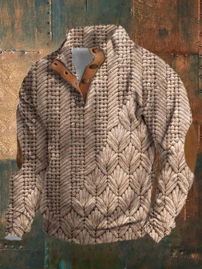 Men's Retro Print Long Sleeve Sweatshirt