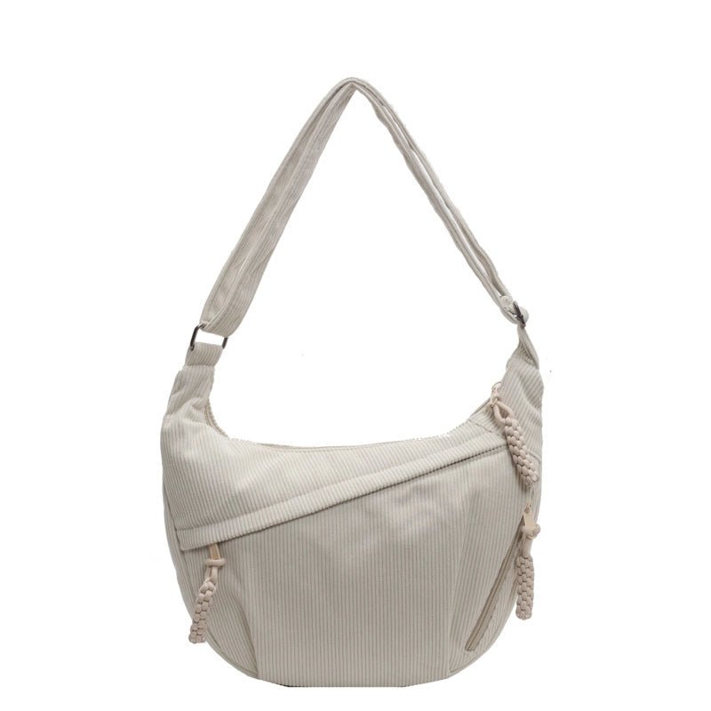 Dumpling Bag Women’s Crossbody Bag Large Capacity General Bag New Corduroy Japanese Style Casual Shoulder Bag