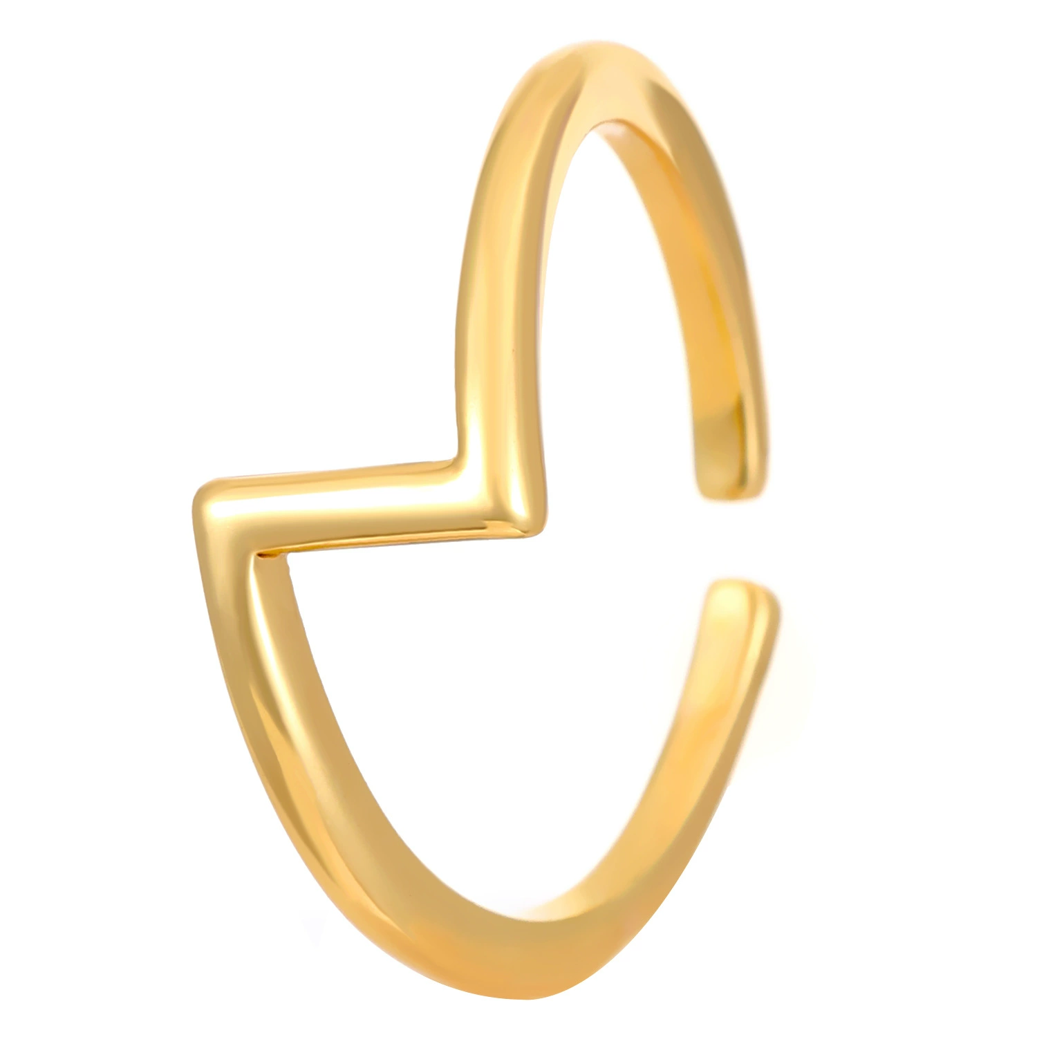 Geometric twisted pearl gold plated ring