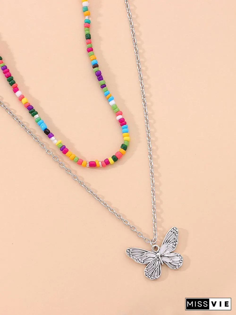 Boho Rice Bead Double Layer Necklace