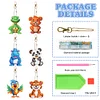 6Pcs DIY Diamond Painting Animals Keychain