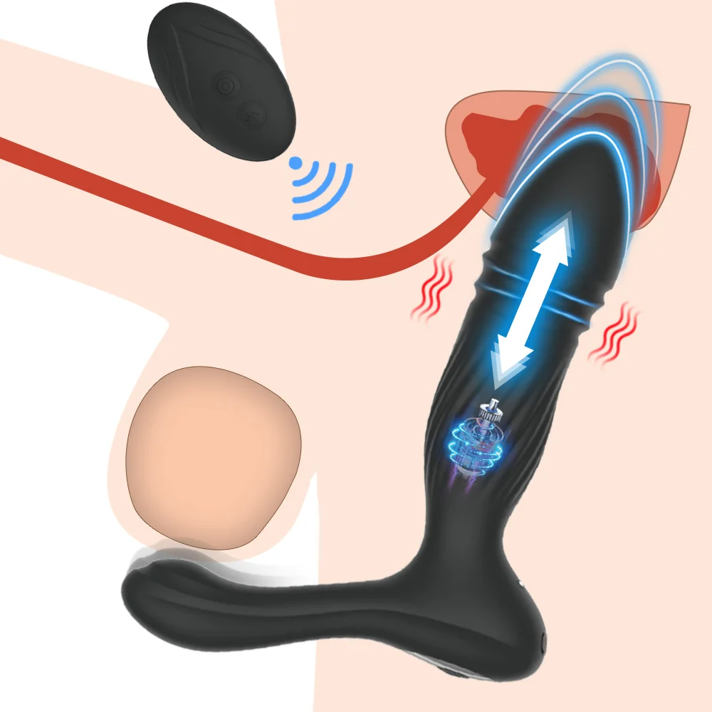 Telescopic Dildo Vibrator Anal Plug Prostate Massager