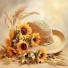 Diamond Painting-Square AB Drill Sunflower And Hat(45*45CM)