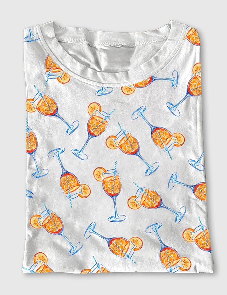 Women's Aperol Spritz Trio Watercolor Short Sleeve T-Shirt