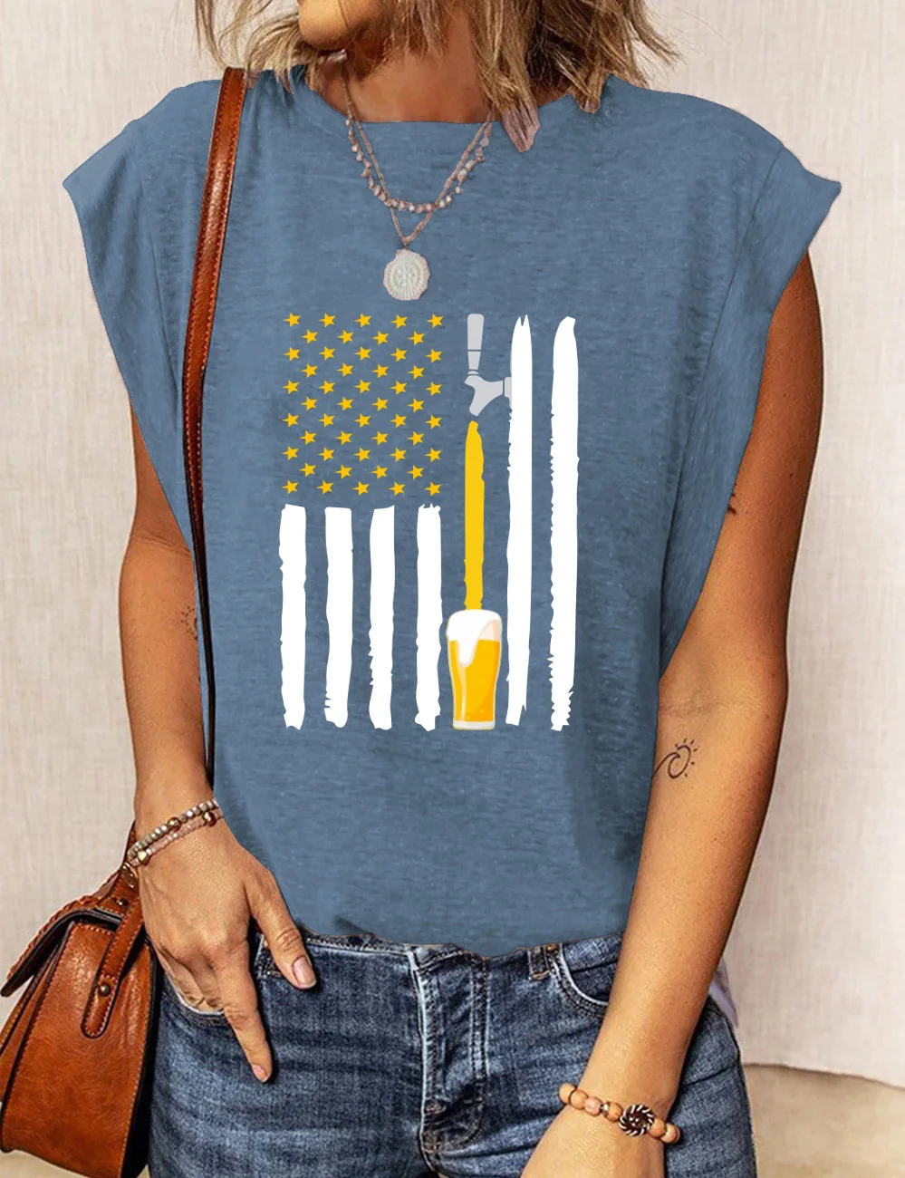 American Flag Drinking T-Shirt