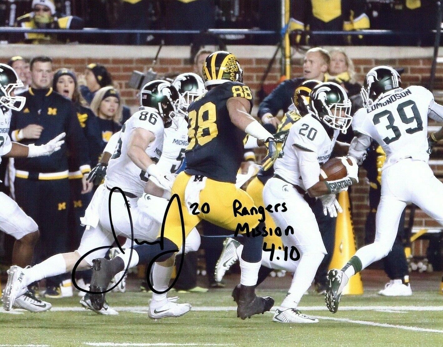 Jalen Watts Jackson Michigan State Football Signed auto 8X10 Photo Poster painting Trouble Snap$