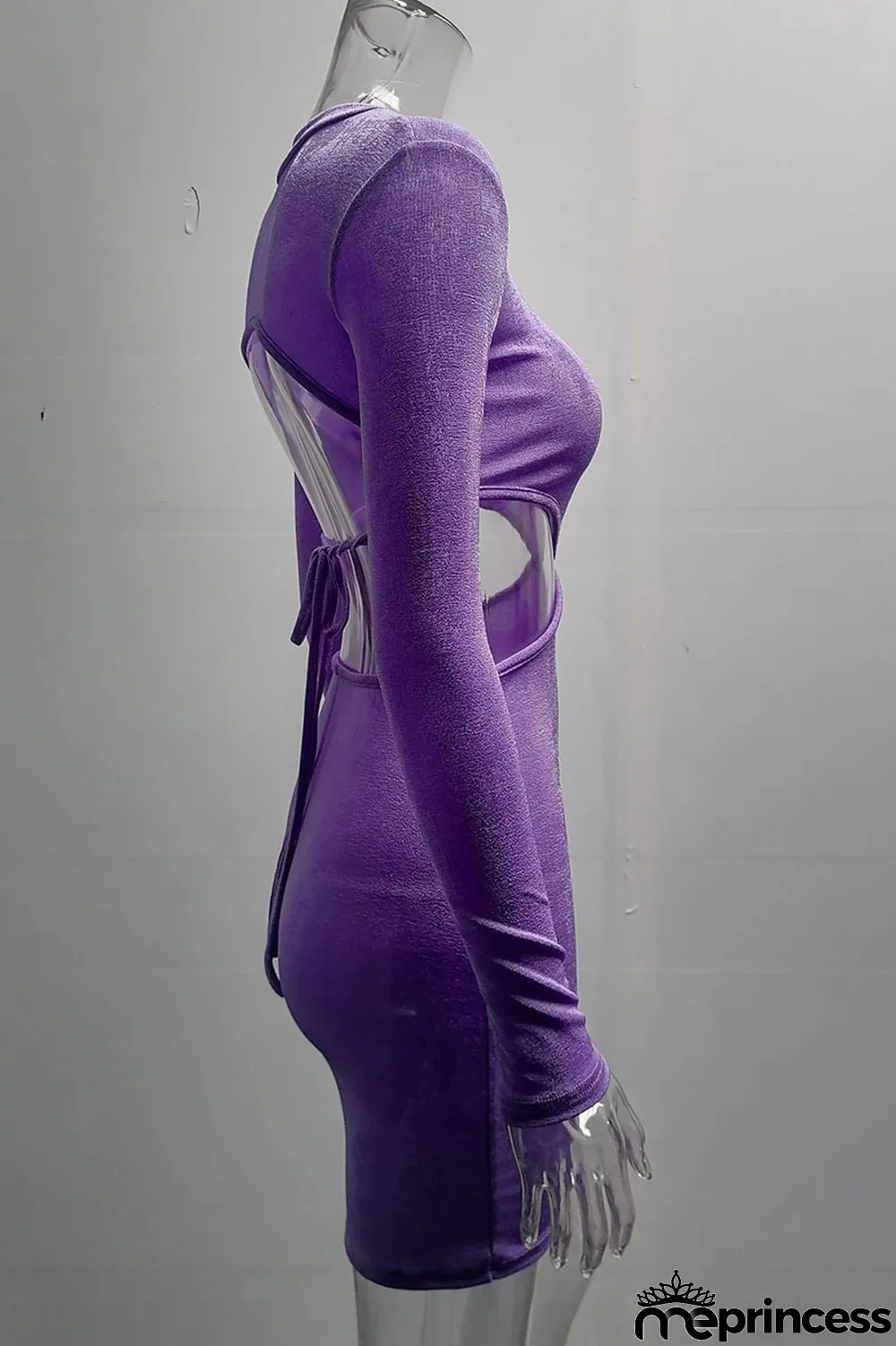 Apricot Fashion Sexy Solid Hollowed Out O Neck One Step Skirt Dresses