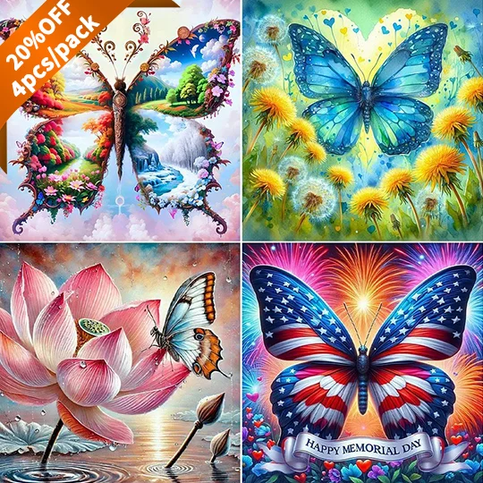 Butterfly - Full Round Drill Diamond Painting - 30*30CM(Canvas)