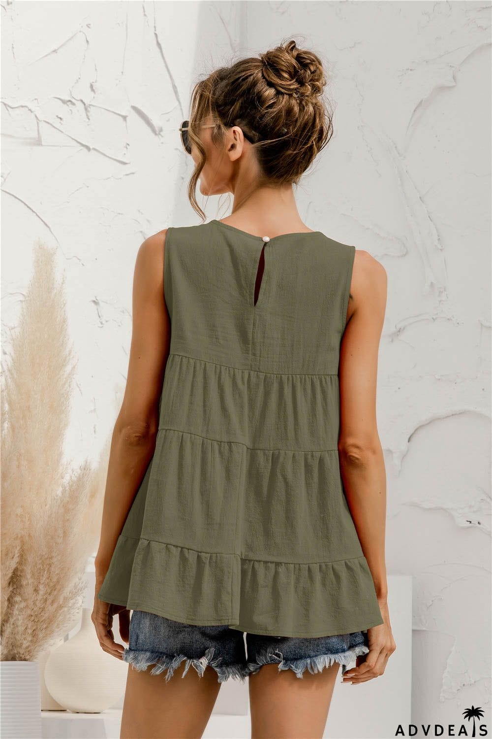 Round Neck Tiered Tank