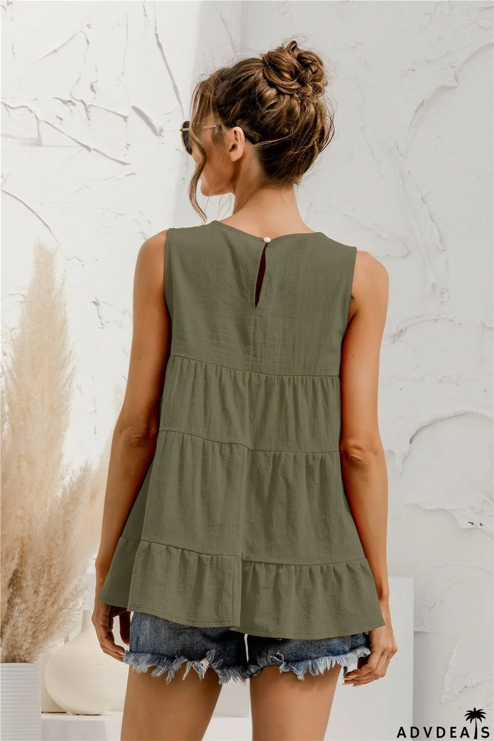 Round Neck Tiered Tank