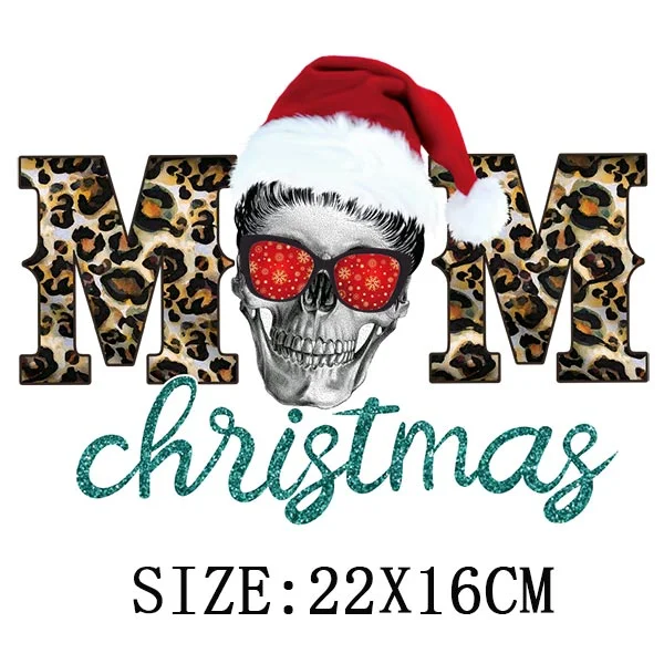 Beautiful Christmas Gift Thermal Sticker On Clothes DIY T-shirt Washable Iron On Patch For Clothing Christmas Design Patch Decor