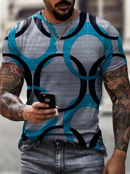 Men Pattern Casual T-shirt-06