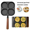 4 Hole Omelet Pan Nonstick Frying Grill Pan for Burger Egg Ham Pancake Cookware