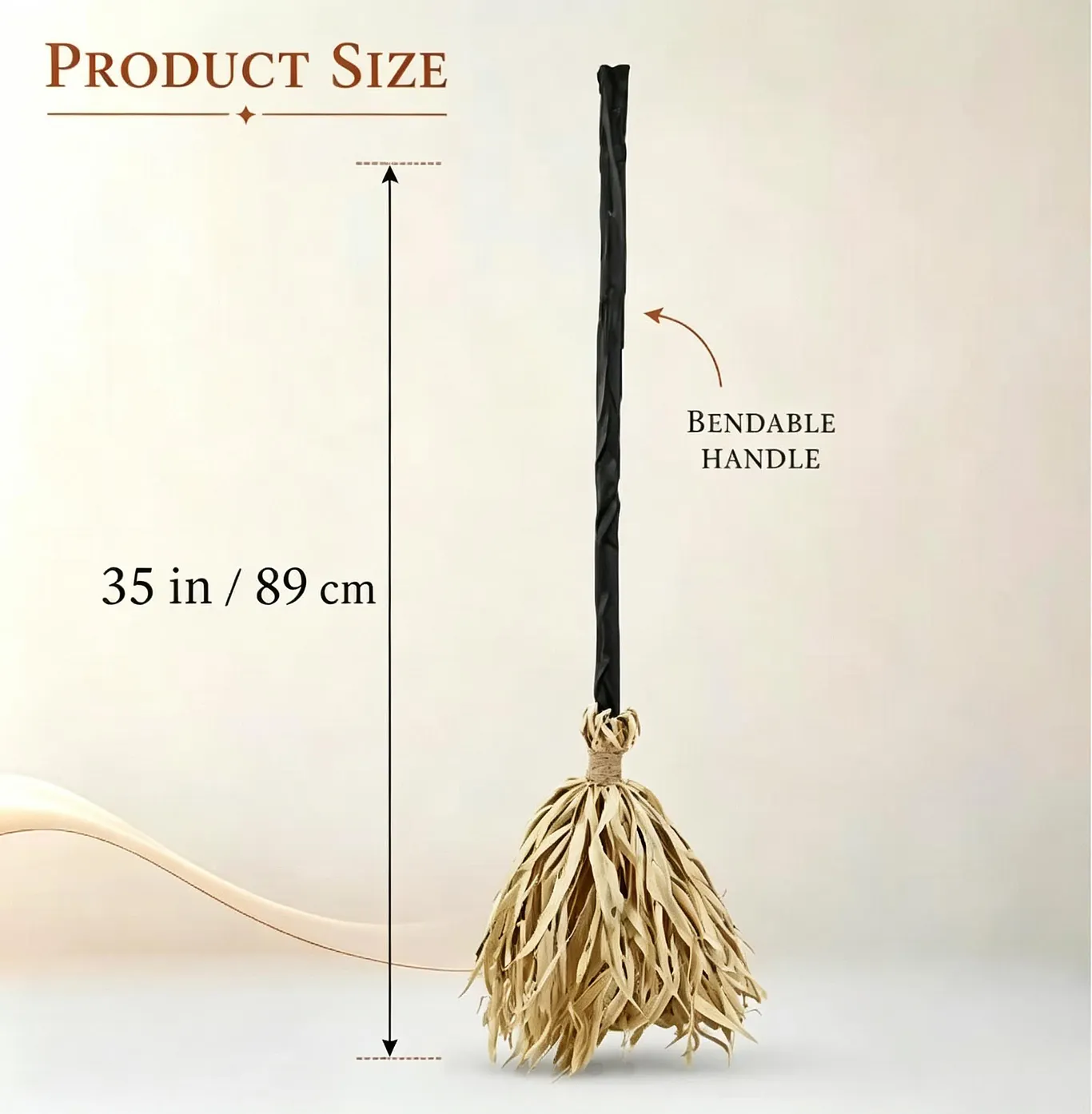 Light Up Halloween Witch Broom 35 Inch, Bendable Glowing Witch Broomstick, Battery Powered Costume Prop for Halloween Cosplay Party Yard Decor Party Decor Supplies Party Decor Design Party Atmosphere Props Scene Decorations