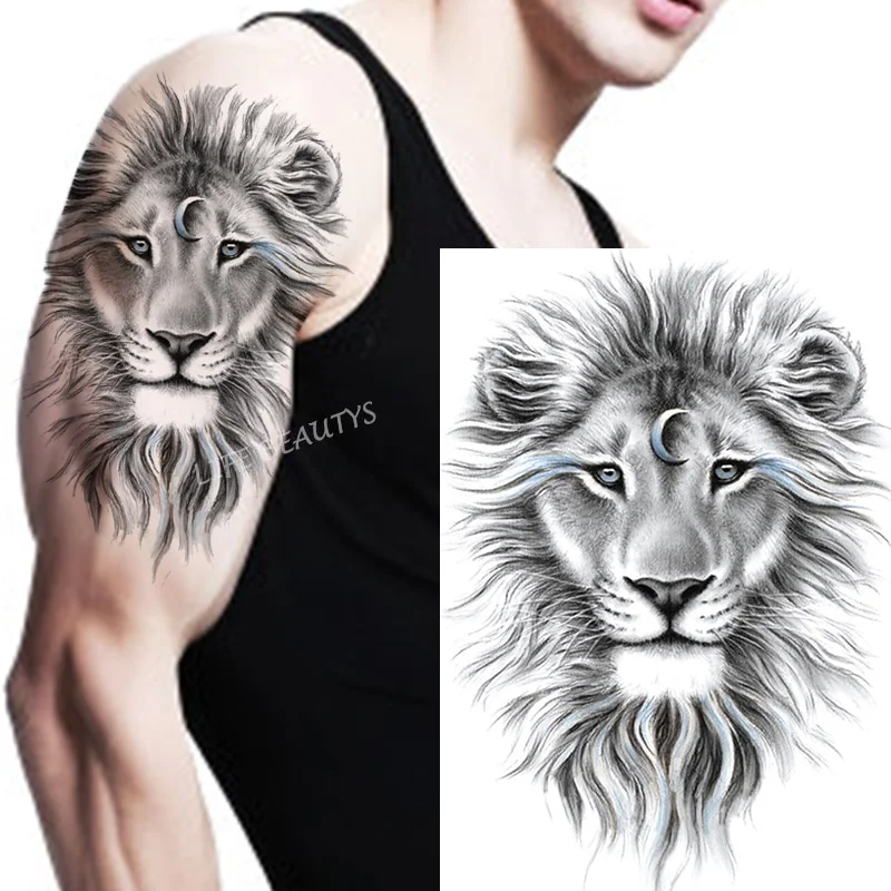 Sdrawing Tiger Cool Temporary Tattoo Sticker Fashion Wolf Waterproof Animal Body Art Arm Fake Removable Tatoo Men Women Personality