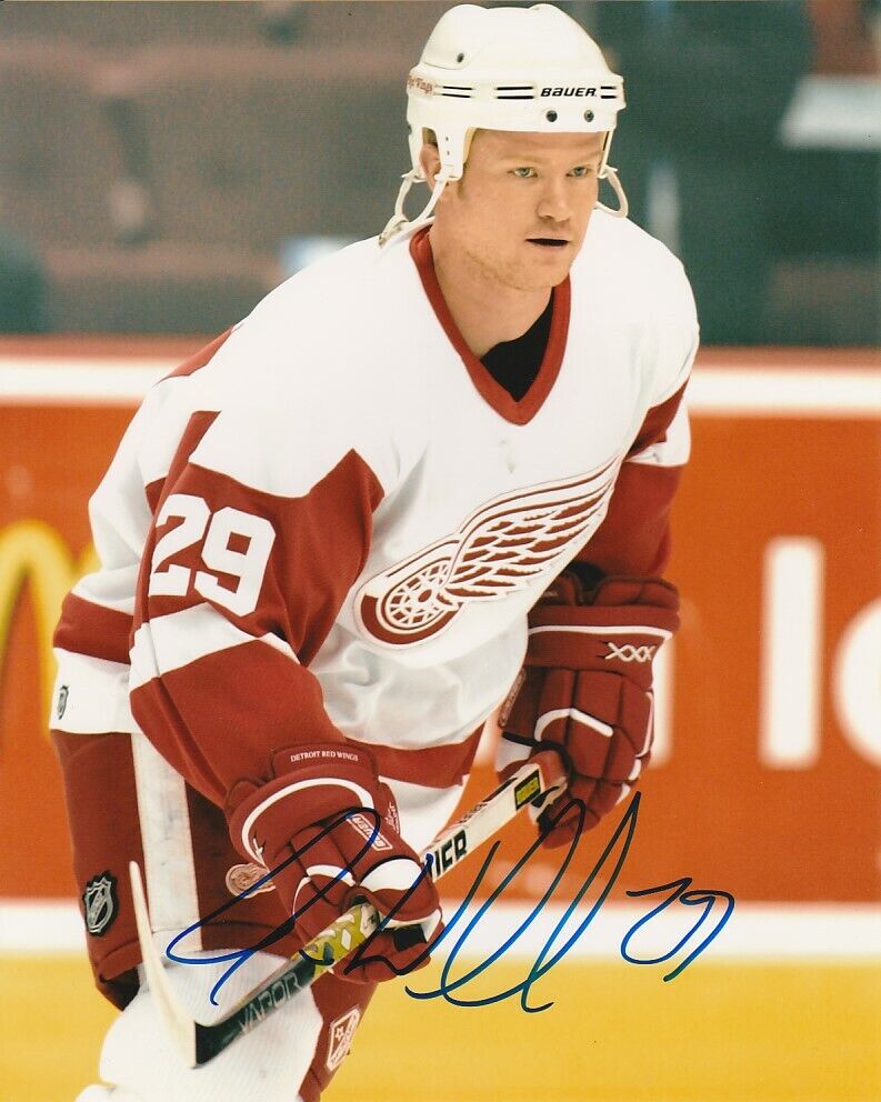 JASON WILLIAMS SIGNED DETROIT RED WINGS 8x10 Photo Poster painting #1 Autograph