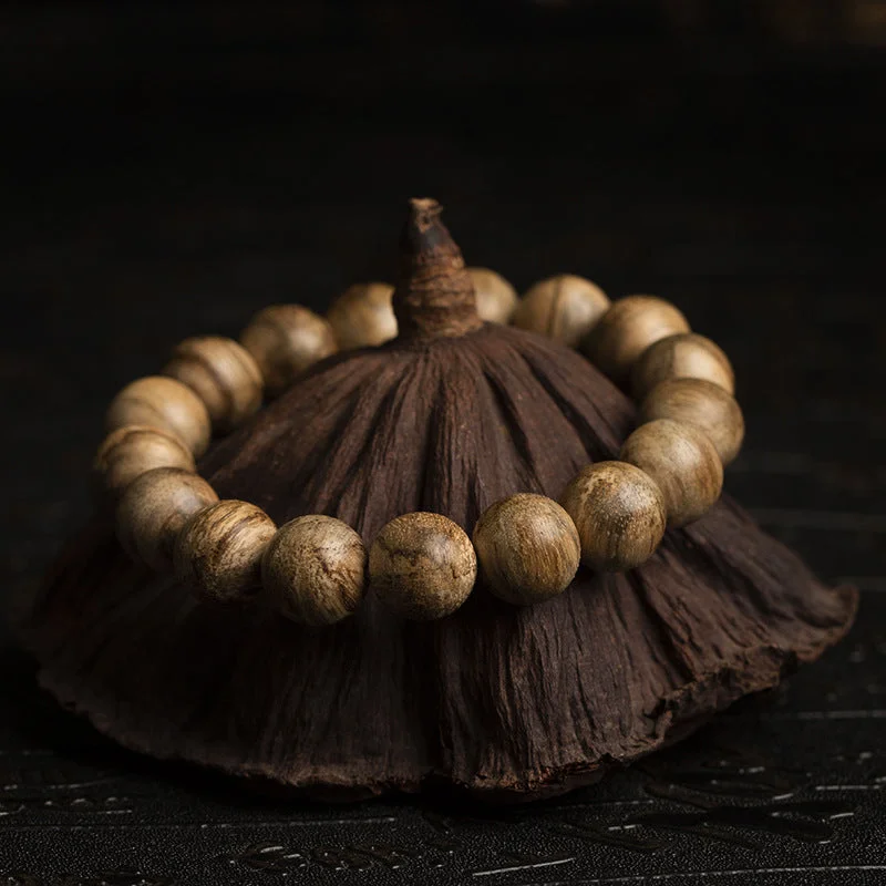 Indonesian Agarwood Manila 12mm Buddha Bead Bracelet