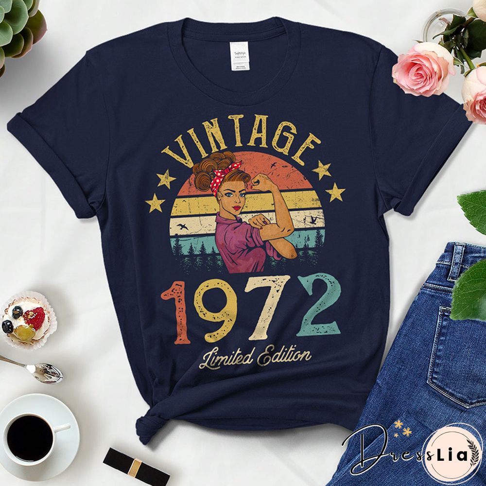 Vintage Retro 1972 Limited Edition Summer Fashion Outfits Women T Shirts 50th 50 Years Old Birthday Party Ladies Clothes Tshirt