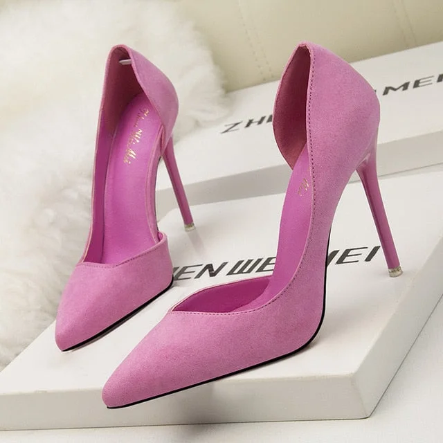 2022 New Woman Pumps Suede High Heels Female Pointed Toe Office Shoes Stiletto Women Shoes Party Women Heels 10 cm Female Shoes